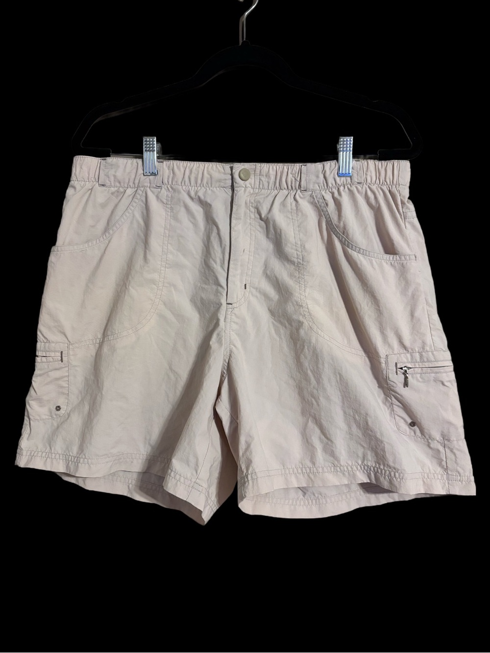Columbia Beige Nylon Elastic Waist Outdoor Hiking Shorts Lightweight Women’s L
